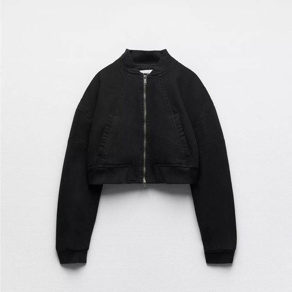 Zara Black Women's Bomber Jacket & Skirt Size S/M